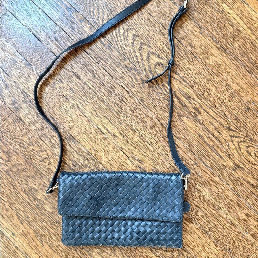 Quince Italian Leather Handwoven Convertible Clutch